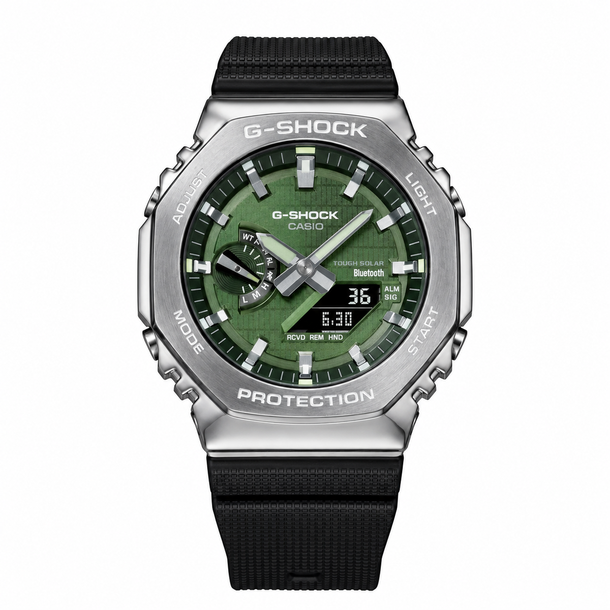 Casio G-Shock GM-2100 Silver Green watch