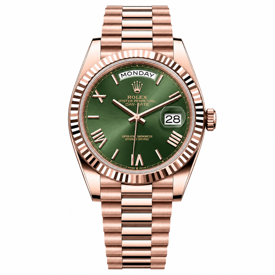 Rolex Day Date Rosegold Green